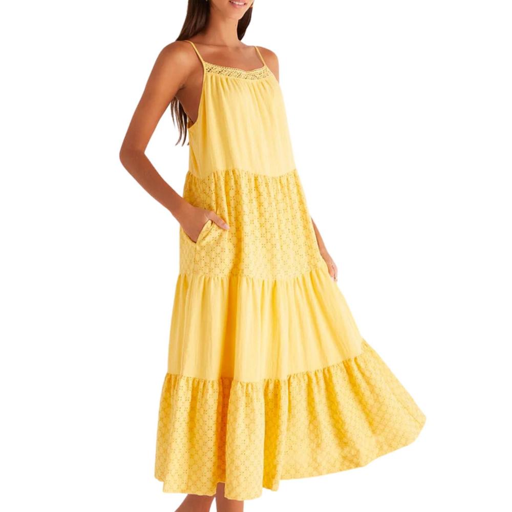 NEW Z SUPPLY dalilah eyelet midi dress in maze - Picture 3 of 6